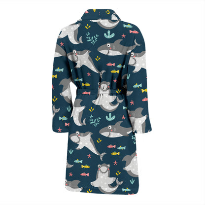 Shark Print Design LKS307 Men Bathrobe