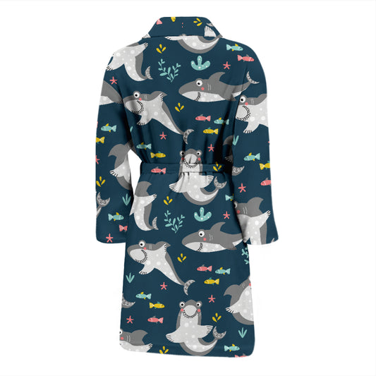 Shark Print Design LKS307 Men Bathrobe