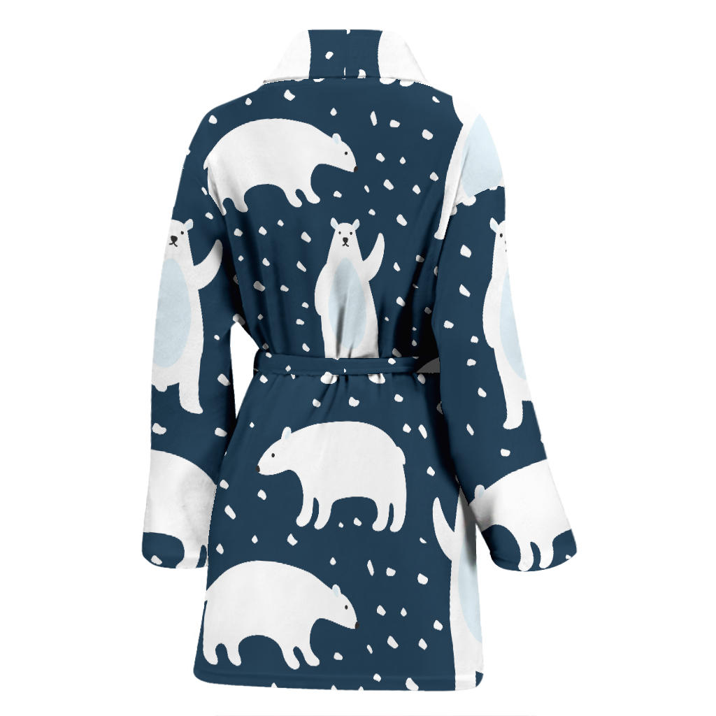 Polar Bear Pattern Print Design A02 Women Bathrobe