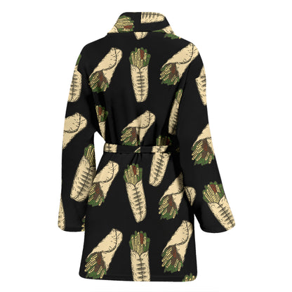Burrito Print Design LKS303 Women Bathrobe