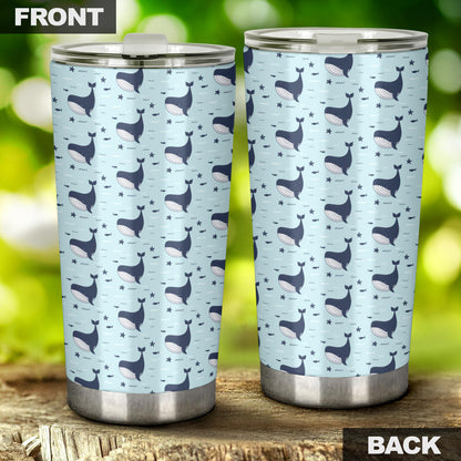 Whale Cute Design Themed Print Tumbler