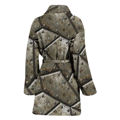 Armor Pattern Print Design 01 Women Bathrobe