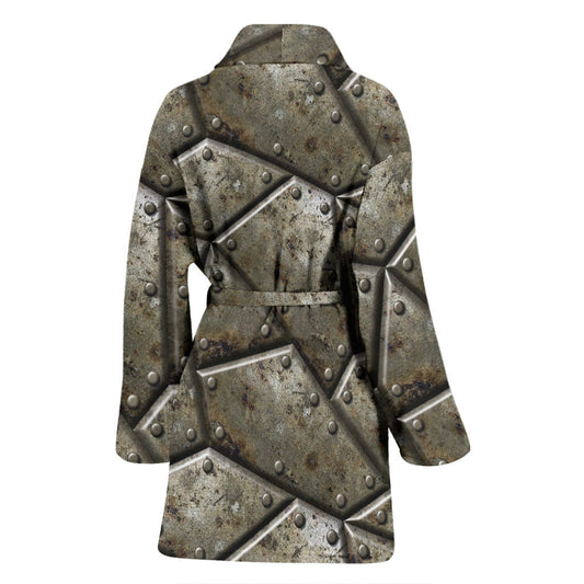 Armor Pattern Print Design 01 Women Bathrobe