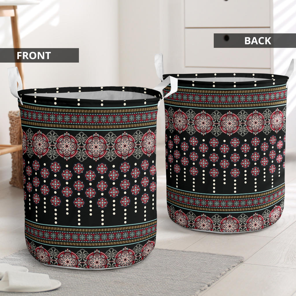 Ethnic Dot Style Print Pattern Laundry Basket