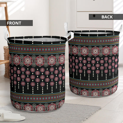 Ethnic Dot Style Print Pattern Laundry Basket