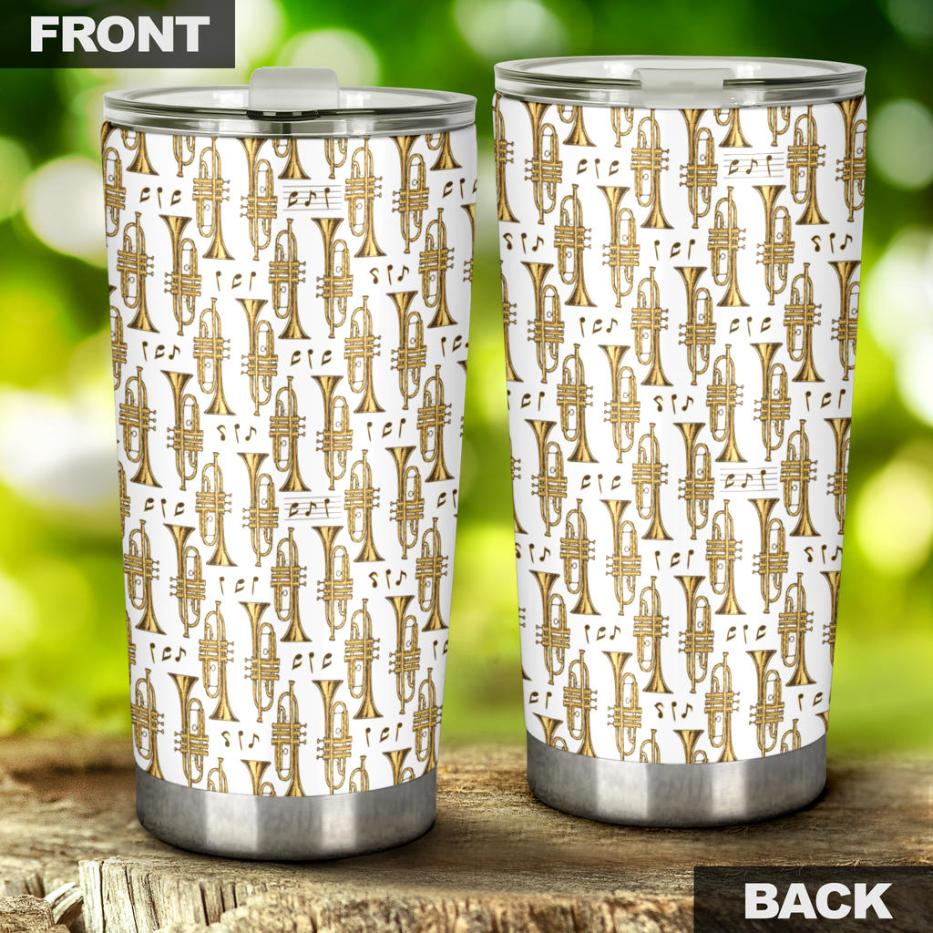 Trumpet with Music Note Print Tumbler