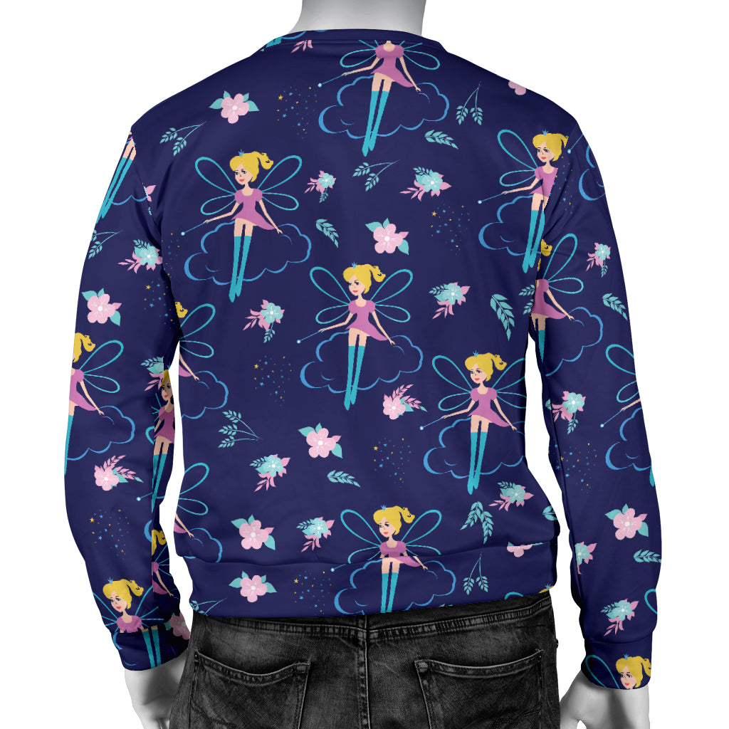 Fairy Cartoon Style Print Pattern Men Long Sleeve Sweatshirt
