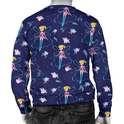 Fairy Cartoon Style Print Pattern Men Long Sleeve Sweatshirt