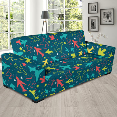 Airplane Pattern Print Design 05 Sofa Slipcover