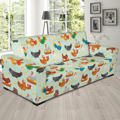 Chicken Pattern Print Design 07 Sofa Slipcover