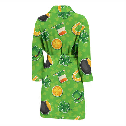 Shamrock Saint Patrick's Day Print Design LKS302 Men Bathrobe