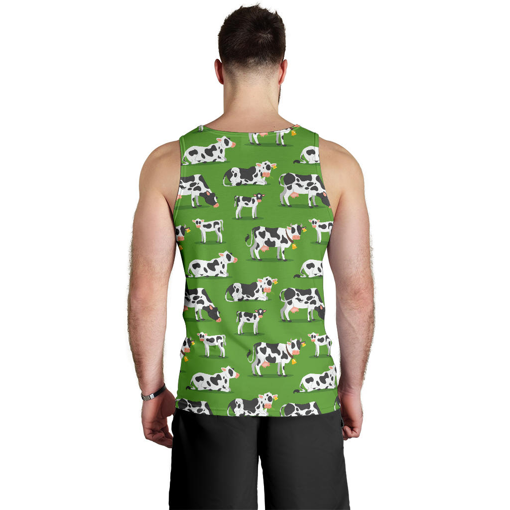 Cow Happy Print Pattern Men Tank Top