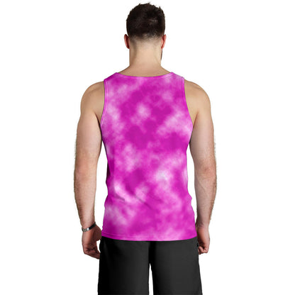 Tie Dye Pink Design Print Men Tank Top