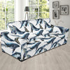 Blue Whale Pattern Print Design 03 Sofa Slipcover