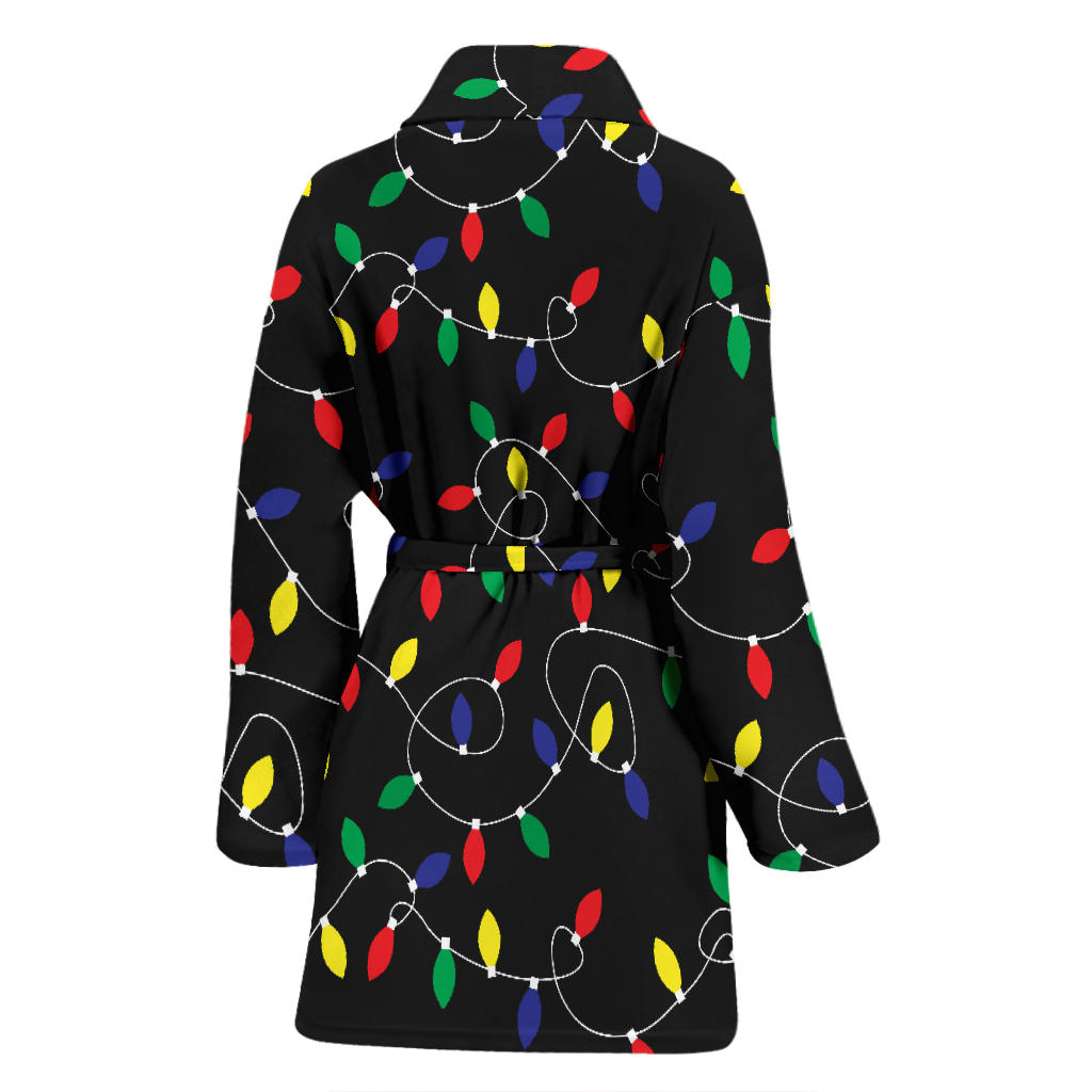 Christmas Light Pattern Print Design 04 Women Bathrobe