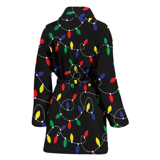 Christmas Light Pattern Print Design 04 Women Bathrobe