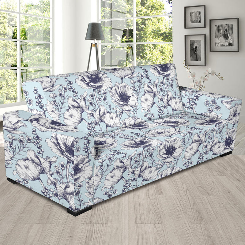 Anemone Pattern Print Design 02 Sofa Slipcover