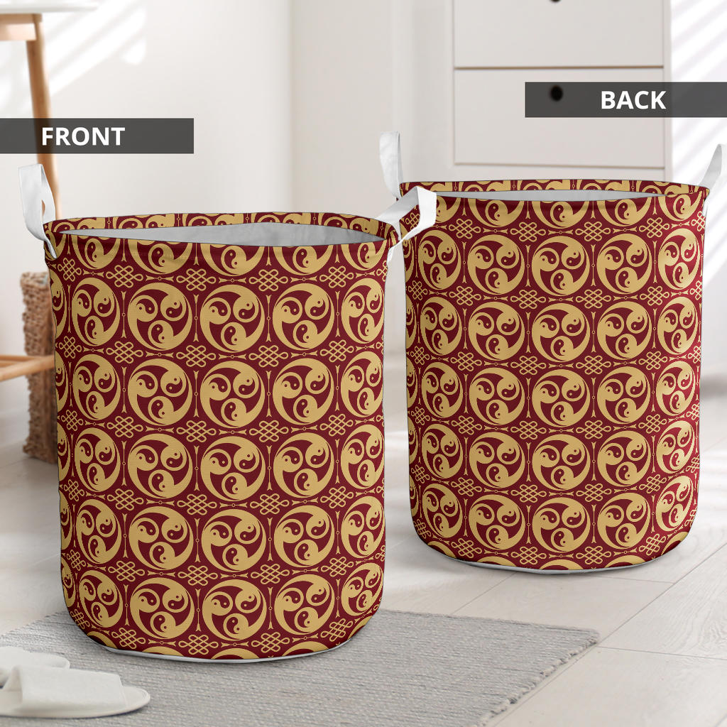 Yin Yang Style Pattern Design Print Laundry Basket