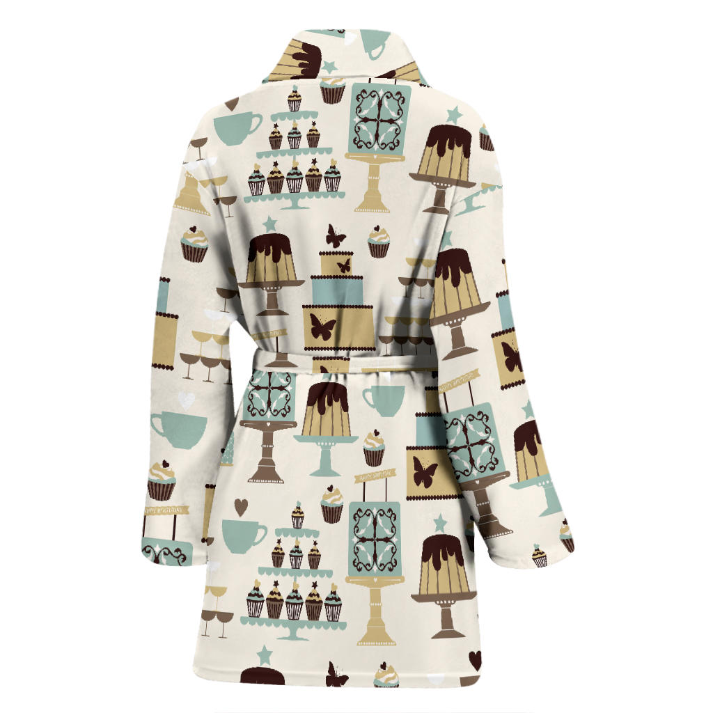 Cake Pattern Print Design 02 Women Bathrobe