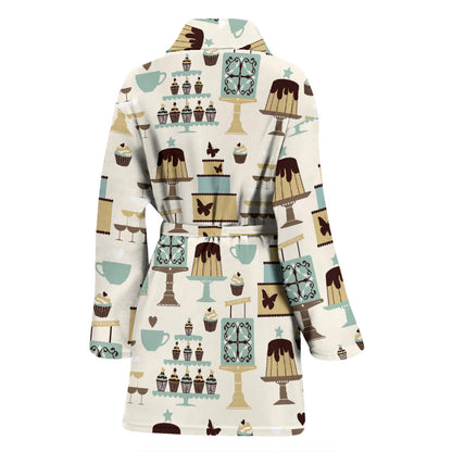 Cake Pattern Print Design 02 Women Bathrobe