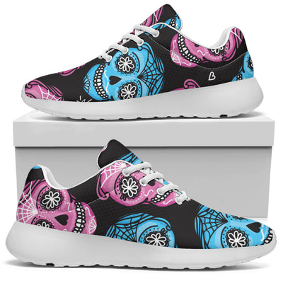 Day of the Dead Skull Print Pattern Athletic Shoes