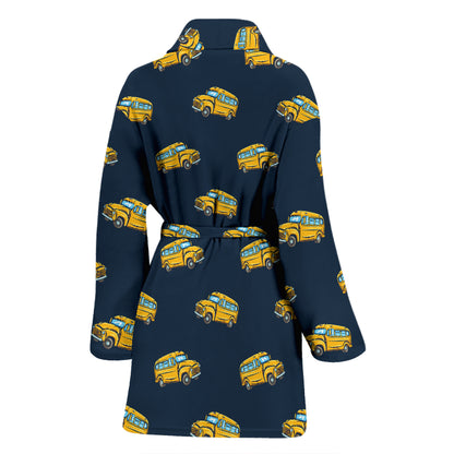 School Bus Print Design LKS304 Women Bathrobe