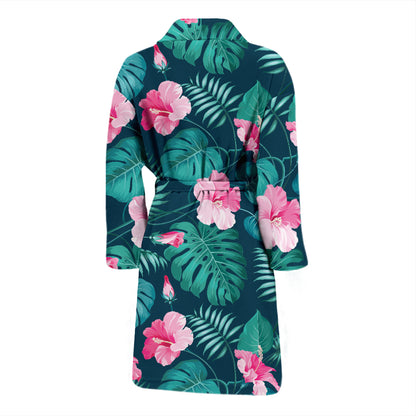 Summer Floral Print Design LKS301 Men Bathrobe