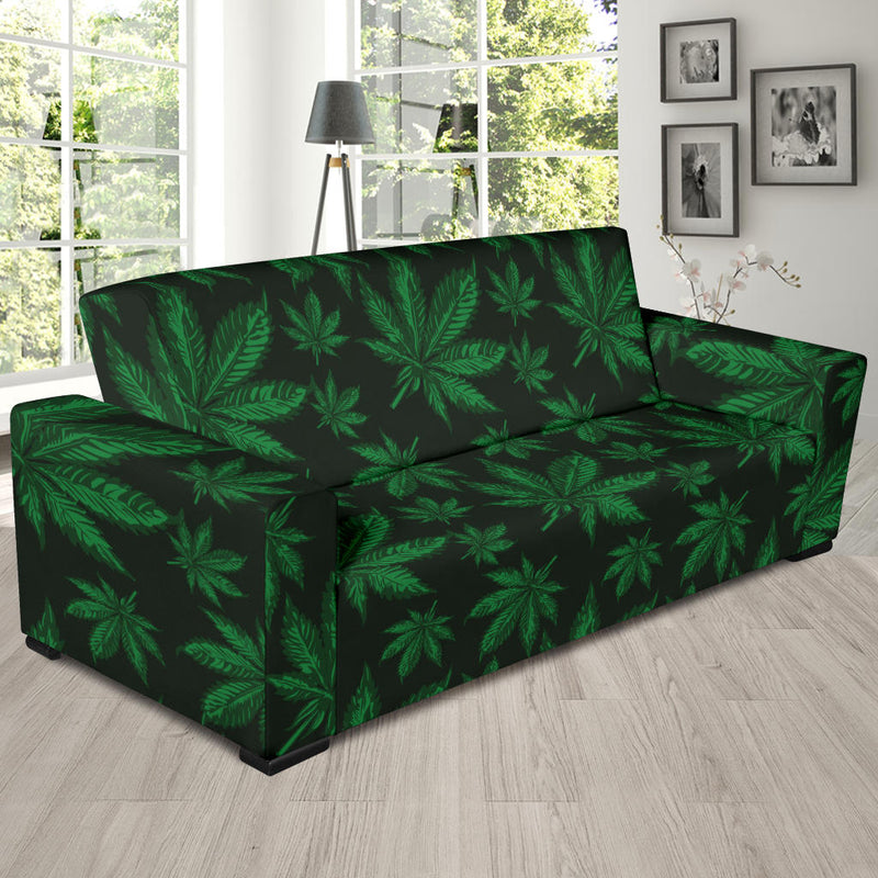 Pot Leaf Pattern Print Design A04 Sofa Slipcover