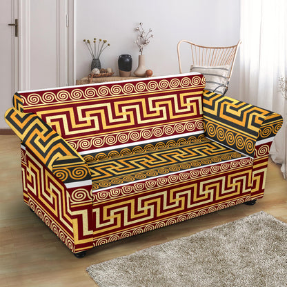 Ancient Greek Pattern Print Design LKS302 Loveseat Couch Slipcover