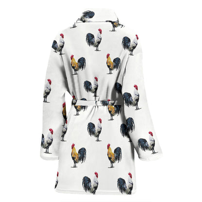 Chicken Pattern Print Design 02 Women Bathrobe