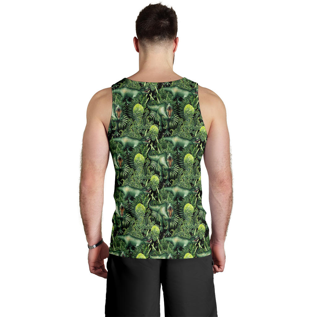 Dinosaur T Rex Print Pattern Men Tank Top