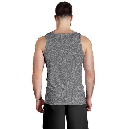 Elm Leave Grey Print Pattern Men Tank Top