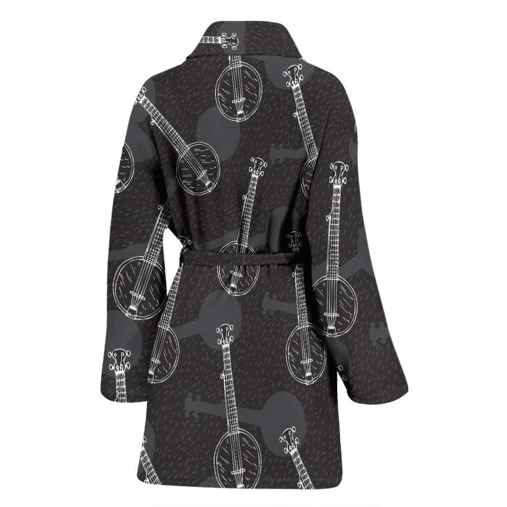 Banjo Pattern Print Design 03 Women Bathrobe