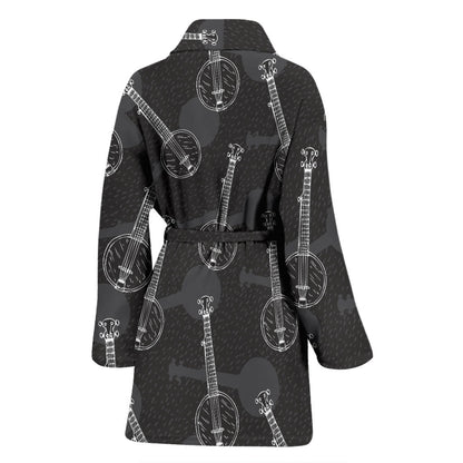 Banjo Pattern Print Design 03 Women Bathrobe