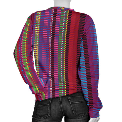 Serape Stripe Print Women Long Sleeve Sweatshirt