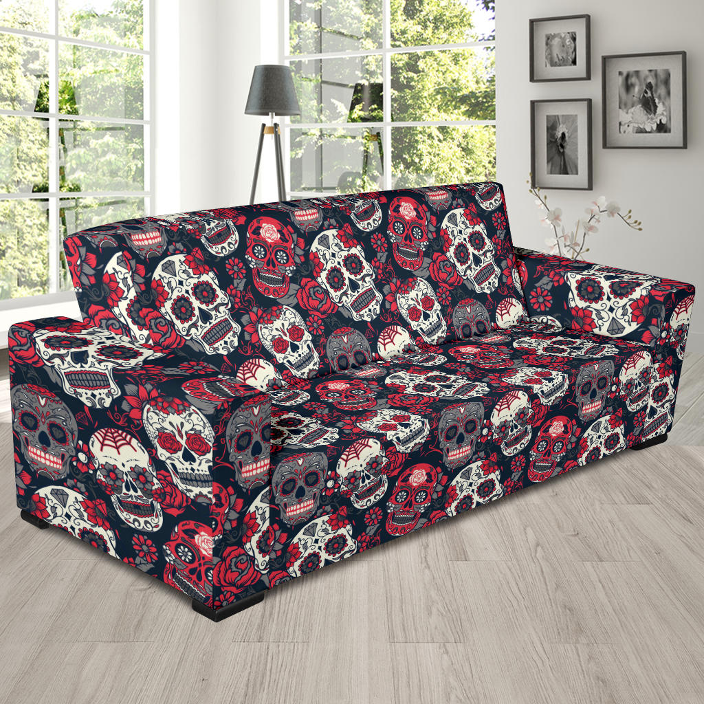 Sugar Skull Print Design LKS303 Sofa Slipcover
