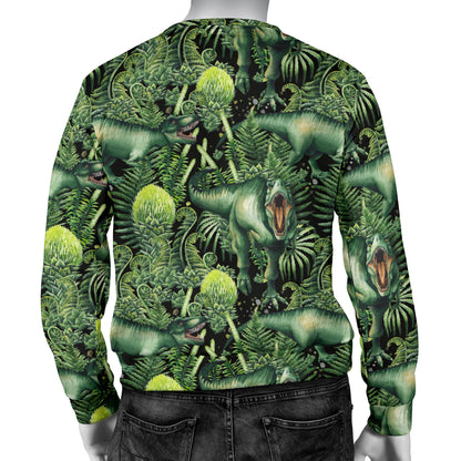 Dinosaur T Rex Print Pattern Men Long Sleeve Sweatshirt