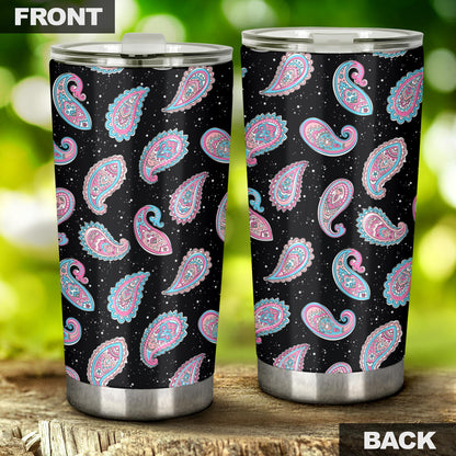 Paisley Pink Design Mandala Print Tumbler
