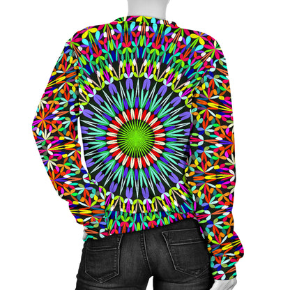 Bohemian Colorful Style Print Women Long Sleeve Sweatshirt