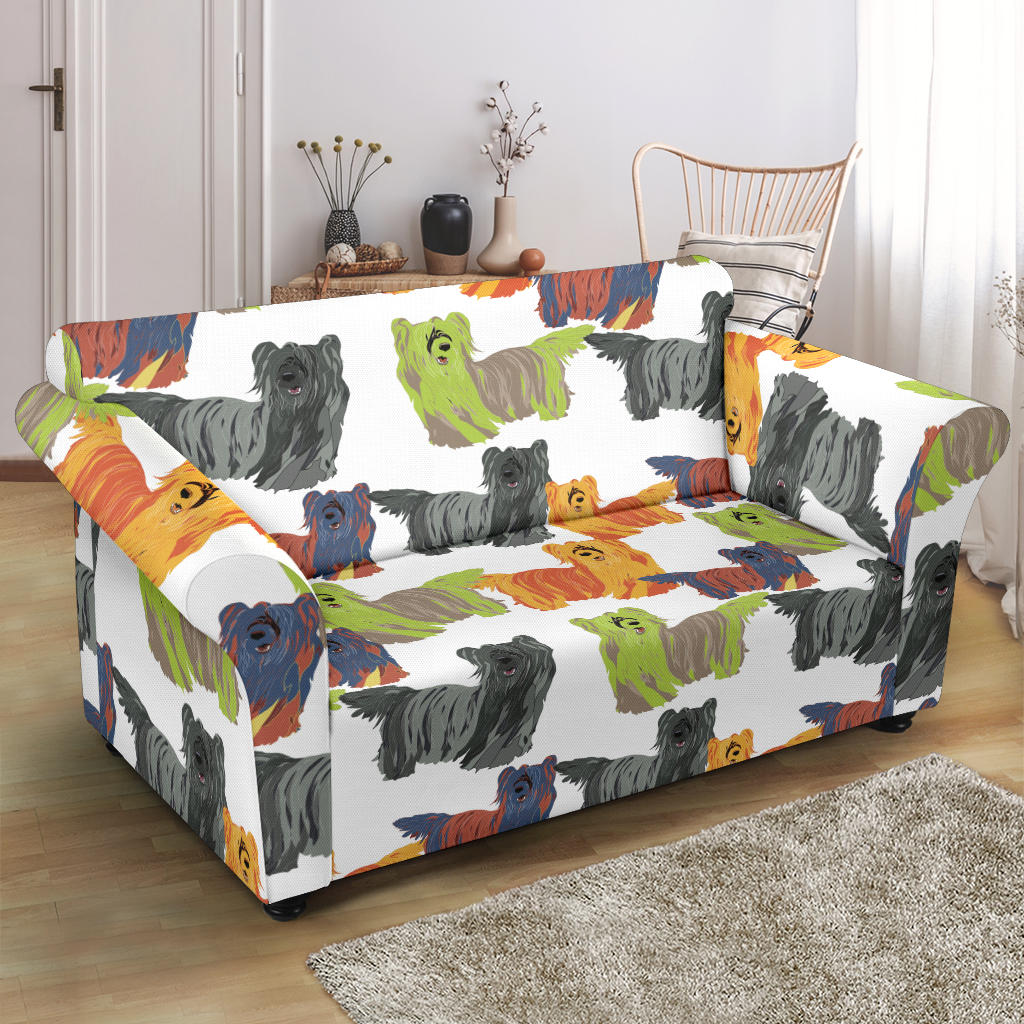 Skye Terriers Print Design LKS301 Loveseat Couch Slipcover