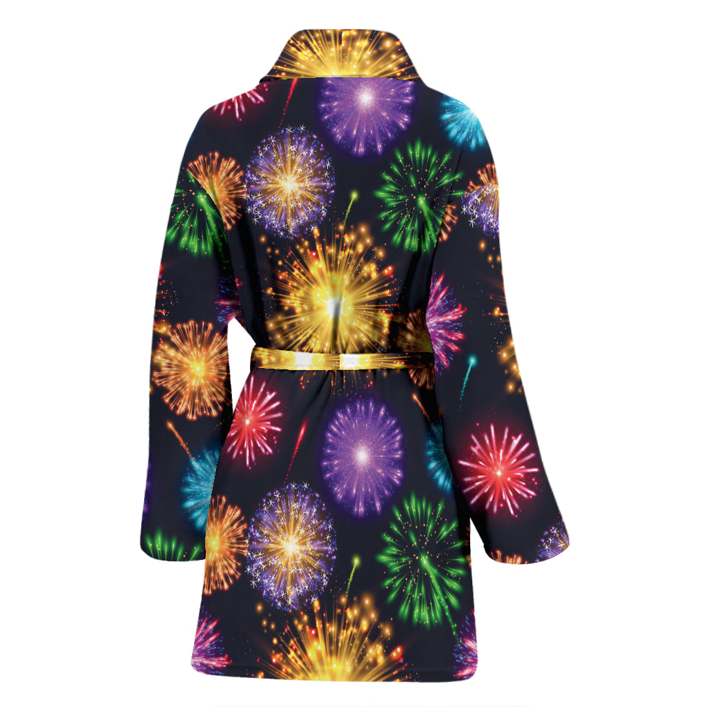 Firework Print Design LKS305 Women Bathrobe
