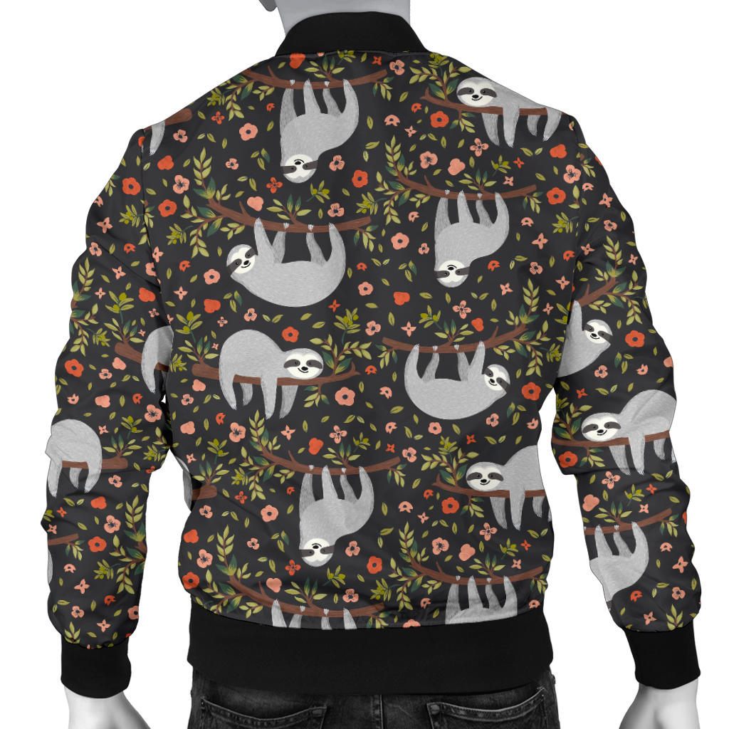 Sloth Cute Design Themed Print Men Bomber Jacket