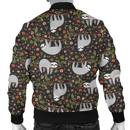 Sloth Cute Design Themed Print Men Bomber Jacket