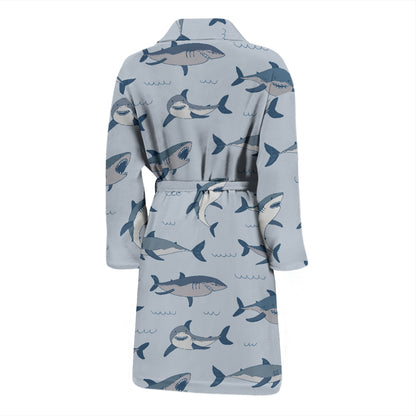 Shark Print Design LKS304 Men Bathrobe