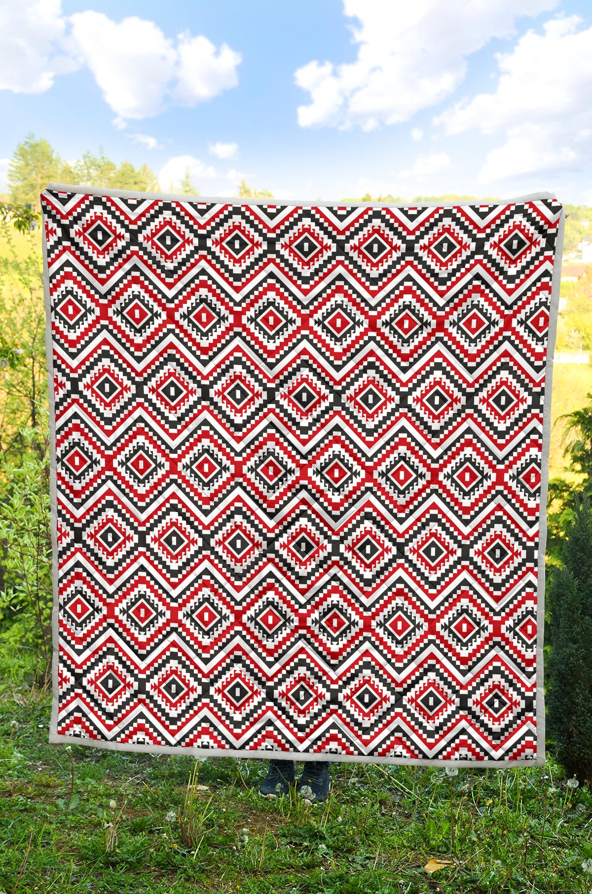 Native American Themed Tribal Print Quilt Bedspread