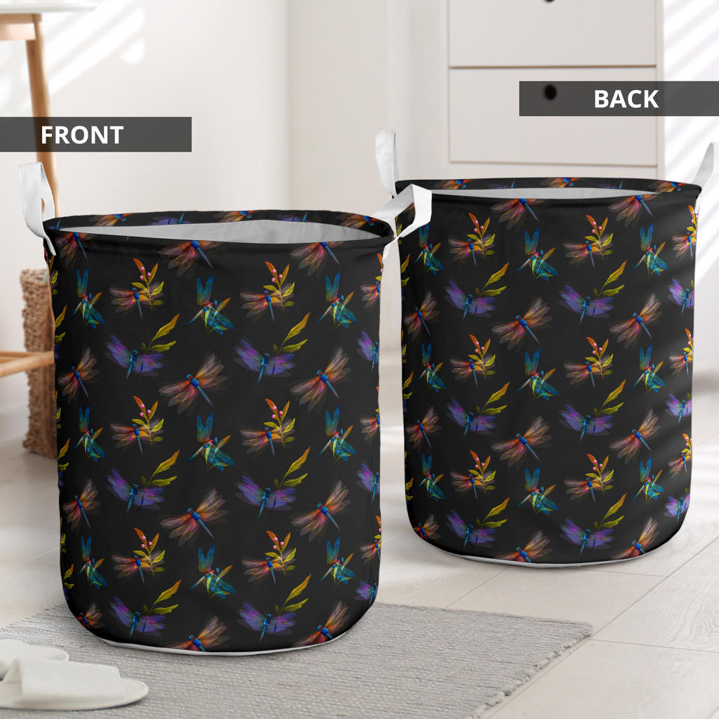 Dragonfly Colorful Realistic Print Laundry Basket