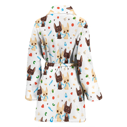 Chihuahua Pattern Print Design 06 Women Bathrobe