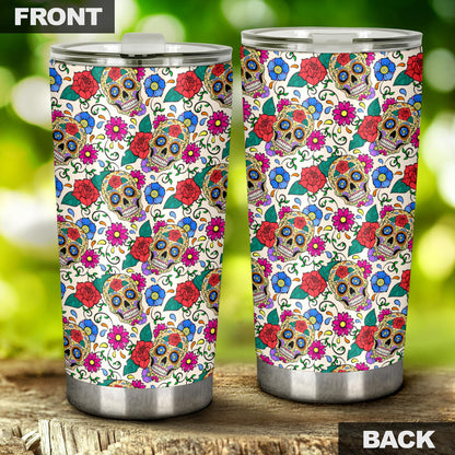 Sugar Skull Colorful Themed Print Tumbler