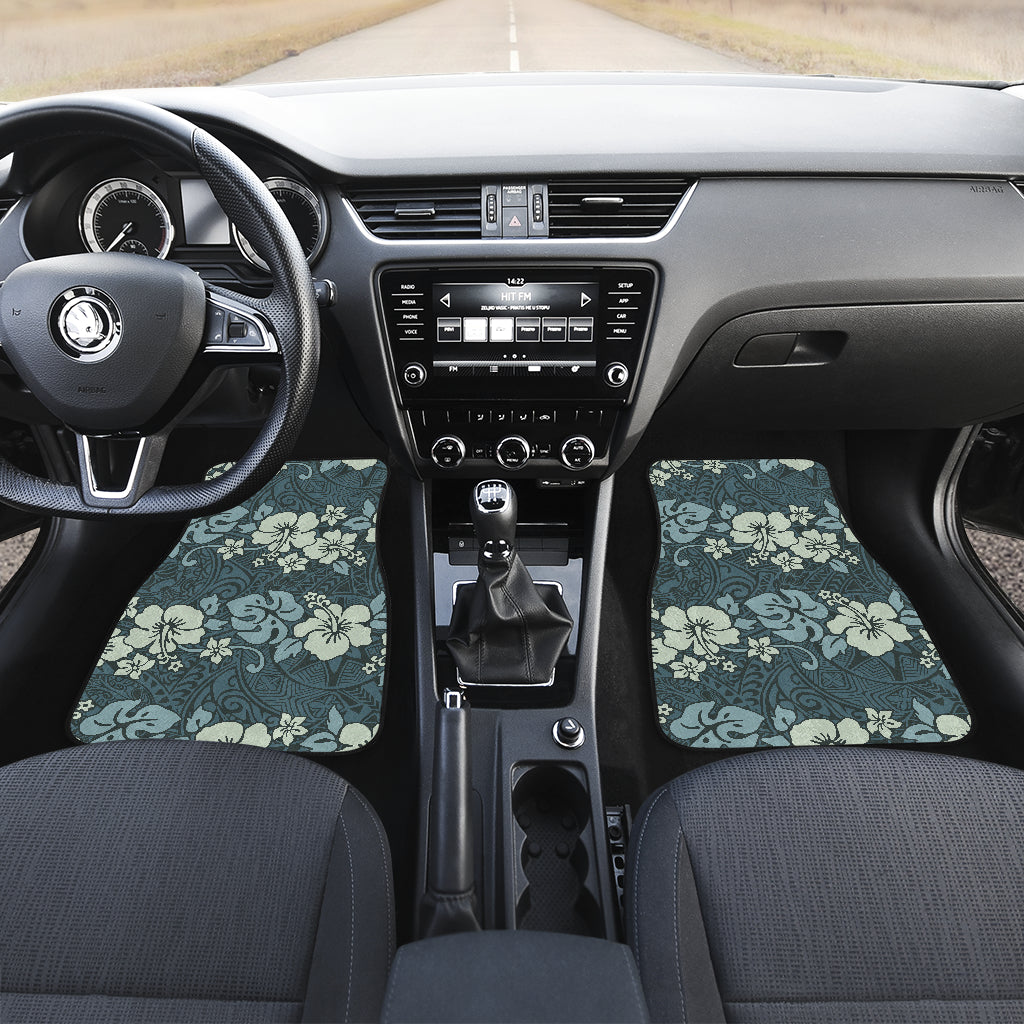 Flower Hawaiian Hibiscus Style Print Pattern Car Floor Mats Front Back