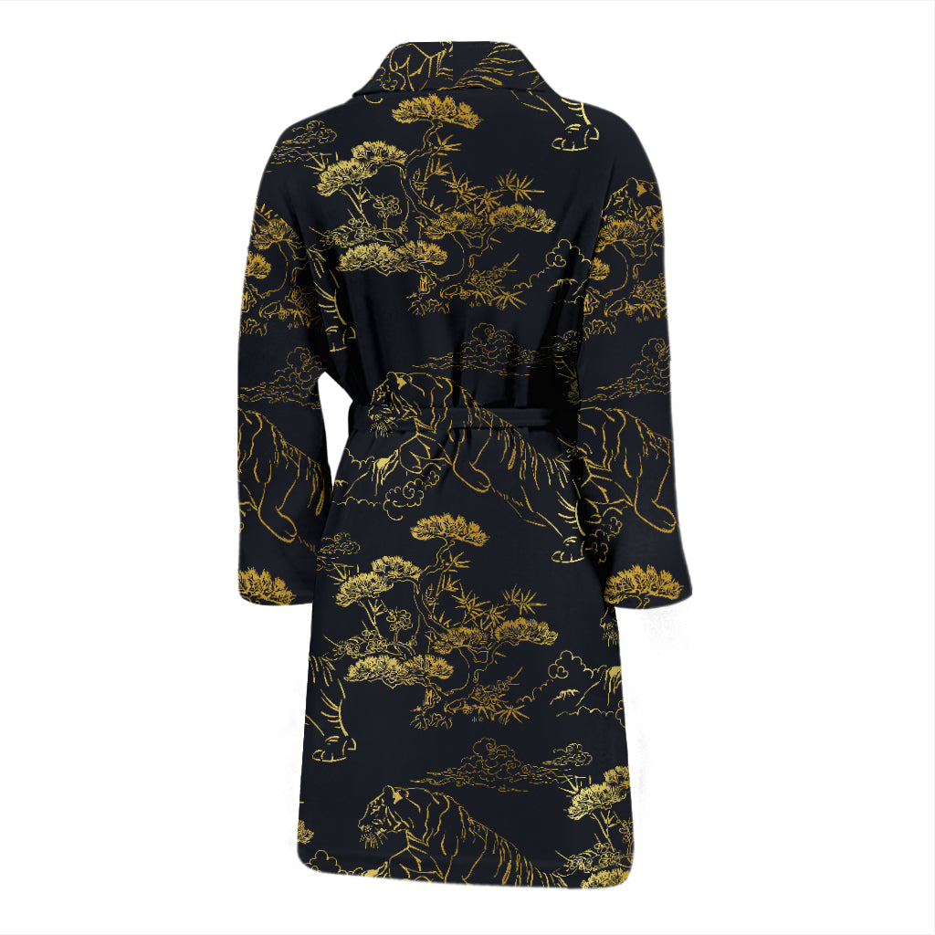 Tiger Japan Style Print Design LKS305 Men Bathrobe
